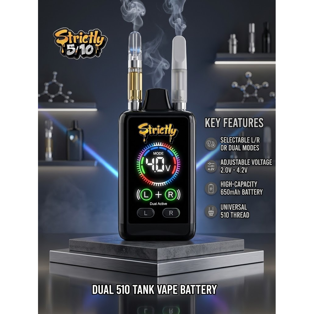 Dual Vape Cartridge Battery - Strictly Dabs