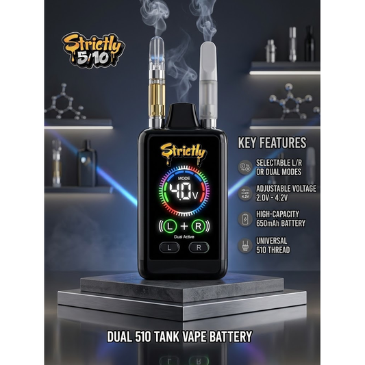 Dual Vape Cartridge Battery - Strictly Dabs